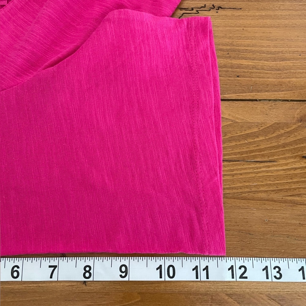 Talbots Fuchsia Pink Cotton Short Sleeve T-Shirt w/ Front Detail Size XL - Picture 12 of 12
